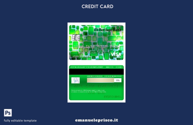 modello di carta classico per visto bancario USA Heritage in stile verificato